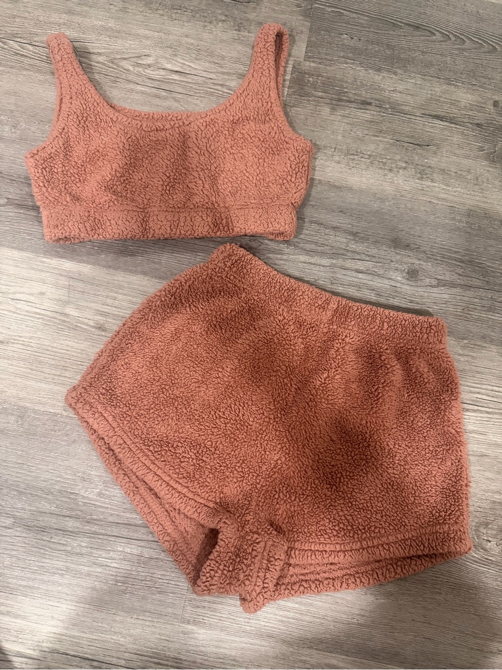 Cozy Sherpa Two-Piece Set in Dusty Rose
